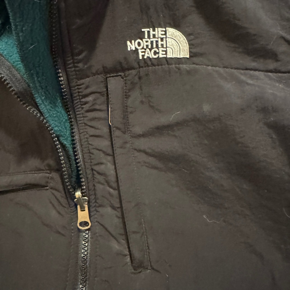 Vintage North Face Denali Fleece Vest Green Black Zip up Gorpcore granola XS pet - Picture 4 of 7